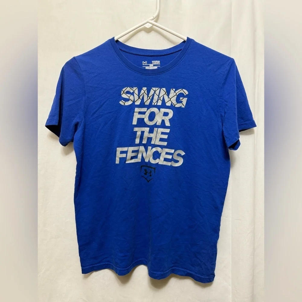Under Armour Royal Blue Youth Large Baseball Tee 0142